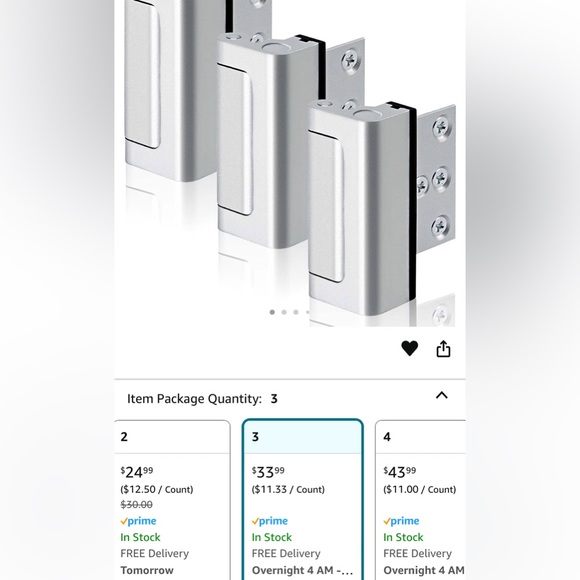 3PACK Home Security Door Reinforcement Lock Childproof, - Picture 8 of 11